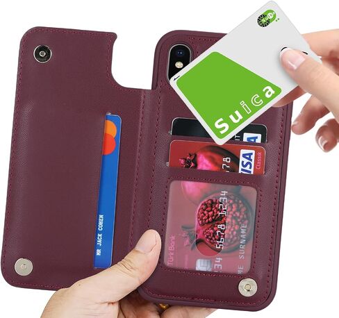 iCoverCase Compatible with iPhone XR Case with Card Holder, Wallet Phone Case for Women Men RFID Blocking PU Leather Protective Case 6.1 Inch (Beige) in Saudi Arabia