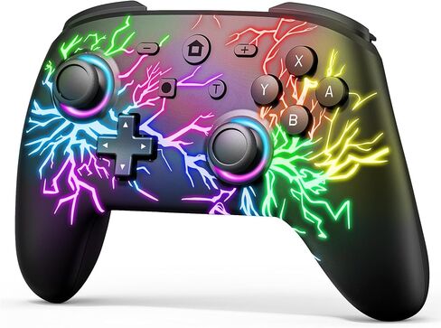 Switch Controllers for Nintendo Switch/Lite/OLED and PC, Wireless Switch Pro Controller with Cool LED Lights/Adjustable Turbo/Motion Control in Saudi Arabia
