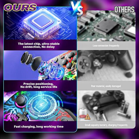 Switch Controllers for Nintendo Switch/Lite/OLED and PC, Wireless Switch Pro Controller with Cool LED Lights/Adjustable Turbo/Motion Control in Saudi Arabia