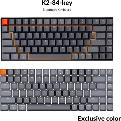 Keychron K2 75% Layout QMK Wireless and Wired Mechanical Keyboard Super Banana Switch, RGB Backlight Aluminum Frame with Shine-Through Double-Shot PBT Keycaps for Mac Windows-Version 3 in Saudi Arabia