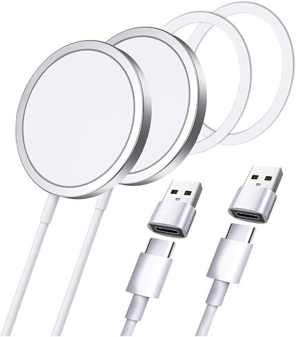 [1 Pack] Magnetic Wireless Charger 15W Fast Mag-Safe Compatible with iPhone 15/14/13/12 Series and Airpods pro/2/3 [1 Extra Magnetic Ring] for Wireless Charger iPhone X-11 SERIE (BLACK) in Saudi Arabia