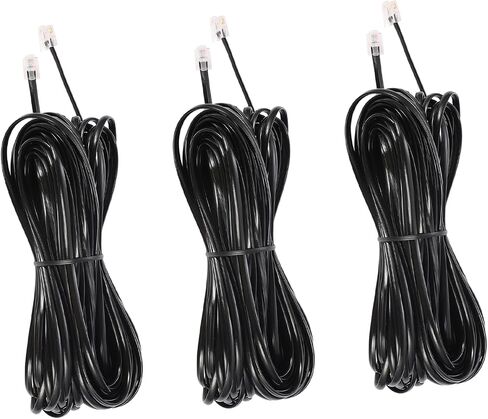 RJ12 Cable Phone Cord RJ12 6P6C Male to Male Straight Wired for Both Data and Voice Use Black (3 FT / 3 Pack) in Saudi Arabia