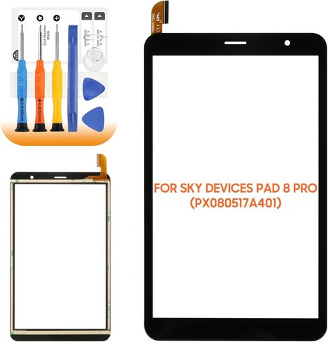 استبدال شاشة أجهزة Sky Pad 8 Pro مقاس 8.0 بوصات لجهاز Sky Device Pad 8 Pro جهاز لوحي بشاشة تعمل باللمس PX080517A401 مستشعر زجاجي بديل أسود مع أدوات in Saudi Arabia