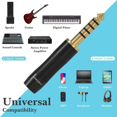 Linkidea 4.4 مم متوازن ذكر إلى 3.5 مم محول صوت سماعة رأس متوازن متوافق مع Sony NW-ZX507 DMP-Z1 NW-ZX300A NW-WM1Z TA-ZH1ES، FIO M11، Lotoo PAW6000، HIFIMAN R2R2000 مشغل الصوت، DAP in Saudi Arabia