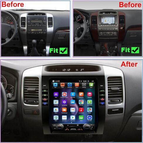 لترقية راديو Toyota Prado وLEX GX470 2002-2009، استبدال ملاحة ستيريو Android، نمط Tesla 9.7 بوصة، Carplay وAndroid Auto، كاميرا مجانية in Kuwait