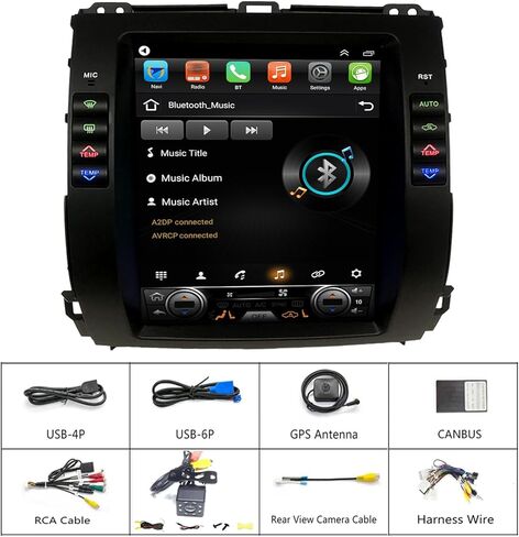 لترقية راديو Toyota Prado وLEX GX470 2002-2009، استبدال ملاحة ستيريو Android، نمط Tesla 9.7 بوصة، Carplay وAndroid Auto، كاميرا مجانية in Kuwait