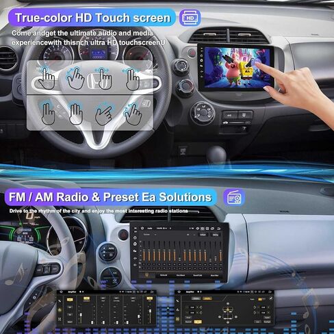 4G+64G Car Radio for Honda Fit 2008-2013 with Wireless Carpaly & Android Auto,10.1 Inch IPS Touch Screen Car Stereo with GPS Navigation/Bluetooth 5.2/FM/Backup Camera/WiFi/SWC/HiFi in Saudi Arabia
