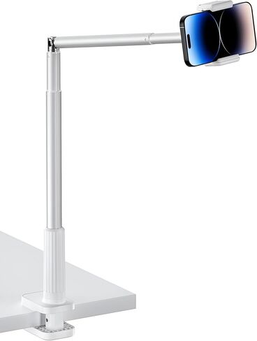 Phone Stand for Recording Overhead - Phone Holder for Desk 360° Rotation, Overhead Phone Mount Remote Control Foldable 5 Brightness 3 Color Rechargeable for Tiktok Youtube Filming Live Streaming in Saudi Arabia