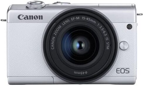 Canon EOS M200 Mirrorless Camera with 15-45mm Lens (White) (3700C009) + 64GB Memory Card + Filter Kit + 2 x LPE12 Battery + Charger + Card Reader + LED Light + Corel Photo Software + More (Renewed) in Saudi Arabia