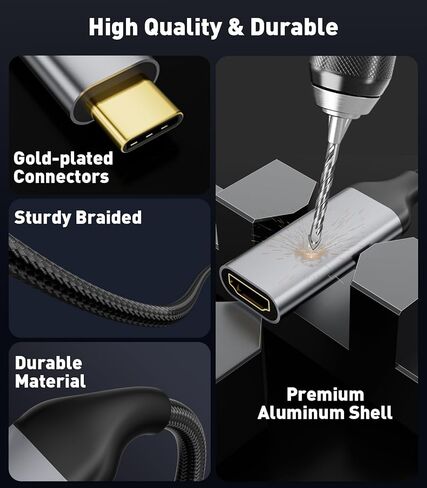 محول USB-C إلى HDMI 2.1 | محول USB من النوع C 3.1 إلى HDMI 8K عالي السرعة 8K@30 هرتز، 4K@144 هرتز، 2K@165 هرتز [متوافق مع Thunderbolt 3/4] لأجهزة MacBook Pro/Air، iPad، Galaxy S23 وأجهزة الكمبيوتر المحمولة USBC الأخرى in Kuwait