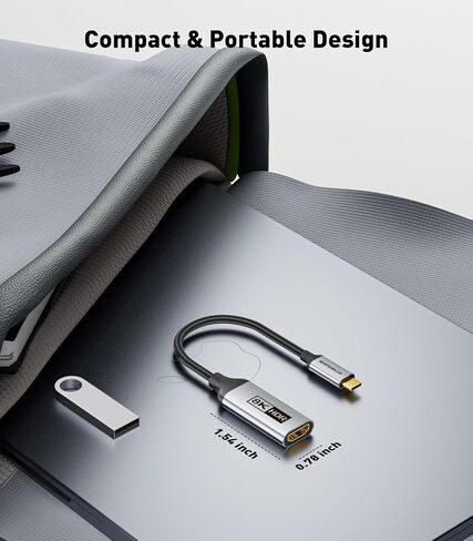 محول USB-C إلى HDMI 2.1 | محول USB من النوع C 3.1 إلى HDMI 8K عالي السرعة 8K@30 هرتز، 4K@144 هرتز، 2K@165 هرتز [متوافق مع Thunderbolt 3/4] لأجهزة MacBook Pro/Air، iPad، Galaxy S23 وأجهزة الكمبيوتر المحمولة USBC الأخرى in Kuwait