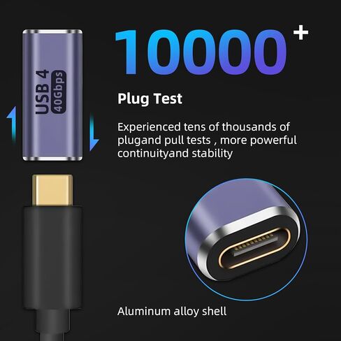 محول USB C أنثى إلى أنثى، وصلة USB c أنثى إلى أنثى توصيل طاقة 100 وات، 40 جيجابت في الثانية USB c إلى USB c أنثى مع شاشة فيديو 8K 60 هرتز متوافقة مع iPad وMacBook وThunderbolt 4/3 (عبوتان) in Kuwait