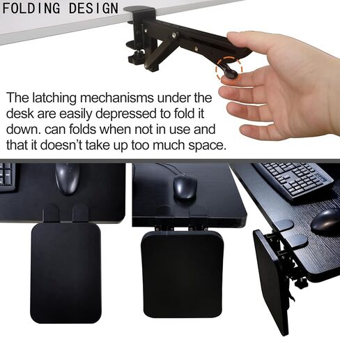 Ergonomic Desk Arm Rest 9.8x7.8" Wrist/Shoulder Support Hinge Flexible Extender Mouse Pad Shelf Comfortable Leather Elbow Rest for Limited ComputerTable Space Office Chair Recliner in Saudi Arabia