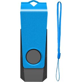 8GB USB Flash Drive 1 Pack USB Drive Memory Stick Jump Drive Swivel Metal Pendrive Zip Drive USB Stick Blue 8GB 1PCS with Lanyard