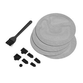 Ruimou 1Set PS5 Dust Protector Cover Kit (4pcs Dust Mesh Round Filter,7 Dust Plugs,1 Cleaning Brush)Compatible With PS5, PS5 Slim Game Console