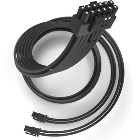 Sirlyr Corsair 12vhpwr Cable,12+4 Pin to Dual 8 Pin PSU Cables 600W PCIE 5.0 - Male to Male for RTX 4090Ti 4080 4080Ti 3090Ti GPU Compatible with Type-4 Power Supply,Nylon Sleeving Black