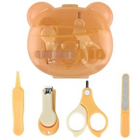 Baby Nail Kit, Baby Manicure Kit and Pedicure Kit with Cute Bear Shape Case, 4-in-1 Kit with Baby Nail Clipper, Scissor, Nail File & Tweezer for Newborn, Infant, Toddler, Mothers Day Gifts(Green)