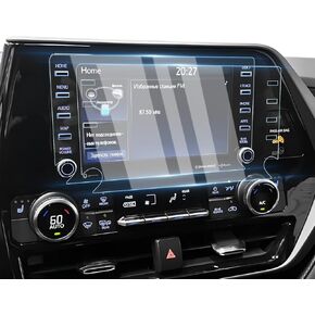 واقي شاشة Karltys مكون من قطعتين لسيارة Toyota Highlander L/LE/XLE/XSE مقاس 8 بوصة تعمل باللمس موديل 2020-2022، وملحقات واقي زجاجي مقوى 9H، وغطاء شاشة راديو السيارة مضاد للوهج in Saudi Arabia