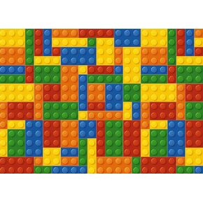 5x3 FT Building Blocks Theme Backdrop Colored Toy Bricks Building Chips Photography Background Kids Birthday Party Decorations Shower Banner Cake Table Banner Photo Booth Props