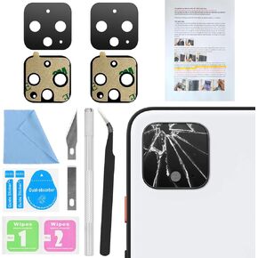 2PCS for Back Camera Lens Glass Replacement for Google Pixel 4 5.7 inches All Carriers, Pixel 4 XL 6.3 inches Rear Camera Lens Glass Replacement with Installation Manual+Repair Tool Set