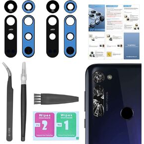 2 Pack Back Rear Camera Lens Glass Replacement for Motorola Moto G Stylus (2020) XT2043 with Pre-Installed Adhesive, Include Repair Tool Set+ Installation Manual