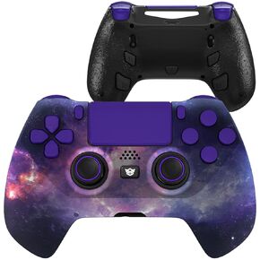 HEXGAMING HYPER Wireless Controller Compatible with ps4-4 Back Buttons, Triggers Stop, Interchangeable Thumbsticks - Black Red