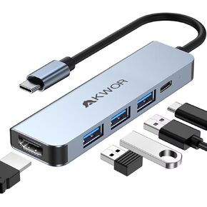 USB C to HDMI Multiport Adapter, USB C Hub with 4K HDMI, 100WPD, USB 3.0, USB 2.0, USB C Dongle for MacBook Air/Pro, iPad Pro, Mac, Dell/Acer/HP/ASUS/Steam Deck/Rog Ally