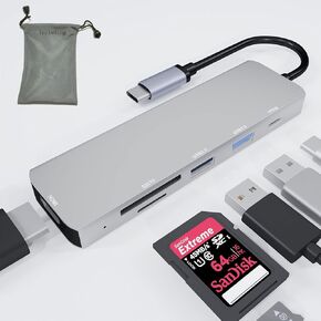 USB C Hub Ethernet,Sivxnem USB-C Dongle (RJ45 100Mb HDMI 4K@30Hz USB3.0/USB2.0 Docking Station)， USB-C to HDMI Adapter Compatible for MacBook Pro/MacBook Air/Ipad Pro/Samsung Galaxy S8-S21