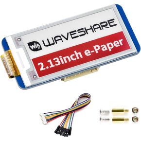 waveshare Three Color 2.13inch E-ink Display HAT (B), 212x104 Resolution 3.3V/5V Red Black White E-paper Display Screen for Raspberry Zero/Zero W/Zero WH/2B/3B/3B+ SPI Interface,Full Refresh