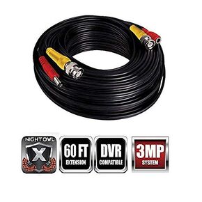 Night Owl Security 1 Pack Extreme HD 3MP 60 Feet BNC فيديو / كابل تمديد كاميرا الطاقة in Kuwait