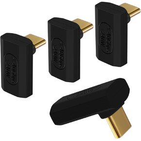 4 Pack USB C Adapter Connector, Supports Thunderbolt 4/3, USB4/3, PD 240W Fast Charging, 40Gb/s Data Transfer, 8K Video Output, Compatible with Most USB C Devices. (Elbow).