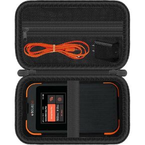 Travel Hard Case for SIMO Solis 5G WiFi Mobile Hotspot, Travel Router WiFi Storage Box Holder Bag with Mesh Pocket for Charger USB Cable and Accessories (Case Only) - Black