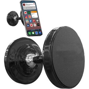 Gym MAGNETIC HOLDER for Cellphone | 360° Phone Holder for fitness GYM (Double Sided Magnetic) (Black)