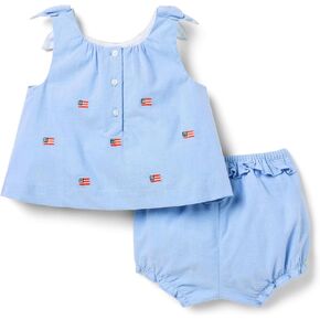 Janie and Jack baby-girls Flag Embroidered Set (Infant)
