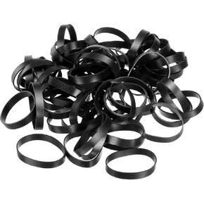 PATIKIL Silicone Rubber Bands Cable Ties 200pcs Non-slip 1/2" Flat Black for Cord Wrapping, Bag Wraps, Art