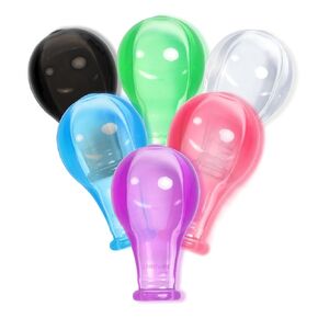 LittleForBig Adult Extra Large Size 8 Candy Gloss Colorful Transparent Pacifier Nipples - Outsize Replacement Big Teat 6-Pack Value