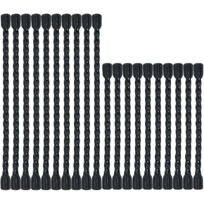 20PCS (10PCS 4-inch and 10PCS 6-Inch) Cable Zip Ties Bendable Rubber Twist Ties Cable Ties Reusable Rubber Twist Ties Bendable Cable Ties for Bundling Organizing and Holding, Black