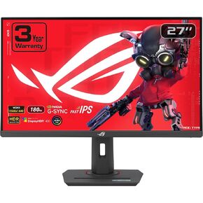 ASUS ROG Strix 27" 1440P USB-C HDR Gaming Monitor (XG27ACG) -QHD, 180Hz, 1ms, Fast IPS, DCI-P3 95%, Extreme Low Motion Blur Sync, G-Sync Compatible, Tripod Socket, Aura Sync, AI Gaming, 3yr warranty