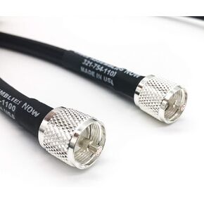 LMR-400/LMR400 كابل متحد المحور منخفض الخسارة بالميكروويف - PL259 UHF ذكر إلى موصلات UHF ذكر 50 قدم - CB هوائي راديو هام - صنع في الولايات المتحدة الأمريكية