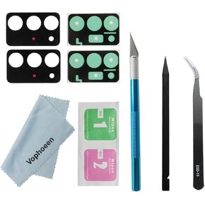 2pcs OEM Original Rear Back Camera Glass Lens Replacement for Samsung Galaxy Note 20 Ultra 5G (All Carriers) with Repair Toolkit Set + Cleaning Cloth