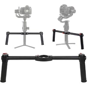 Dual Handgrip Stabilizer for Zhiyun Crane 2S, Aluminum Alloy Lightweight Handle, with Cold Shoe for Mounting Monitors