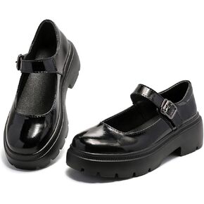 Ruiatoo Women's Mary Janes Shoes for Women Platform Low Heel Chunky Pumps Round Toe Oxford Dress Shoes