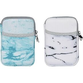 External Hard Drive Portable Carrying Case Waterproof Shockproof 2.5 inch Hard Drive Storage Carrying Bag for Seagate/WD/Toshiba/Maxone External Hard Drive(2-Pack) (Black + Marble White)