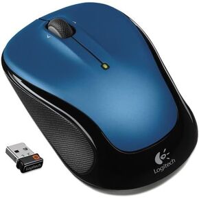 Logitech M325 Mouse - Optical - Wireless - Radio Frequency - Blue - USB - Scroll Wheel