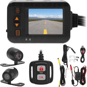 Motorcycle Driving Recorder 2inch Dash Cam 1080P+720P Lens Waterproof DVR Dash Camera Loop Recording