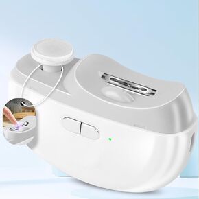 Electric Baby Nail Clippers - 3 in 1 Fingernail Trimmer, Polisher & Clip Storage with Led, Extra Nail File, USB Rechargeable & 2 Speeds for Baby, Kids, Adult, Seniors, Caregivers