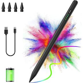 Stylus Pen for iPad 2018-2023 with Palm Rejection, Magnetic Stylus Pen, Active Pencil for iPad 10/9/8/7/6 Generation, iPad Pro 11/12.9 inch, iPad Air 5/4/3 Gen, iPad Mini 6/5 Gen (Black)