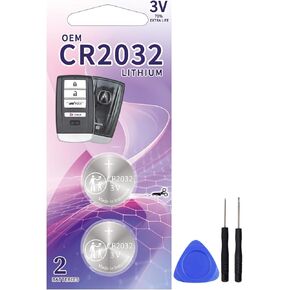 Replacement for Acura 2 Pack CR2032 Remote Key Fob Battery (2014-2021) ILX MDX RDX RLX TLX Smart Key Remote Keyless Fob(FCC ID’s: ACJ932HK1210A, A2C32523200, A2C30399700, KR5V1X)