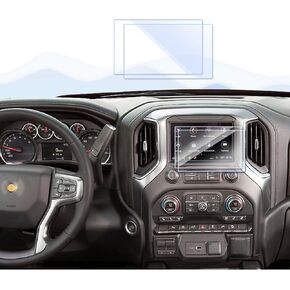 2pcs 2021 Silverado 1500 screen protector For 2018 Chevy Silverado Accessories 2014-2021 Chevy Silverado 1500/2022 1500Limited/ 2015-2023 2500 3500HD Navigation Screen Protector Silverado 2024 8"