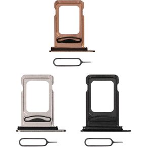 3 Color Dual for iPhone Xs Max SIM Card Tray Holder Replacement with SIM Ejector Sim Card Silver Space Gray Gold a Set SIM Card Slot for iPhone xsmax A1921 A2101 A2102 A2104